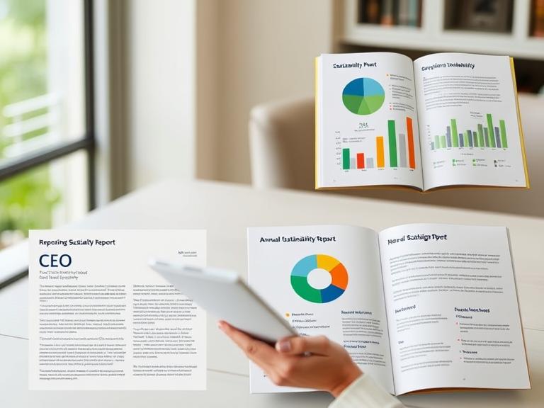 Photo of CEO reports and ESG disclosure documents